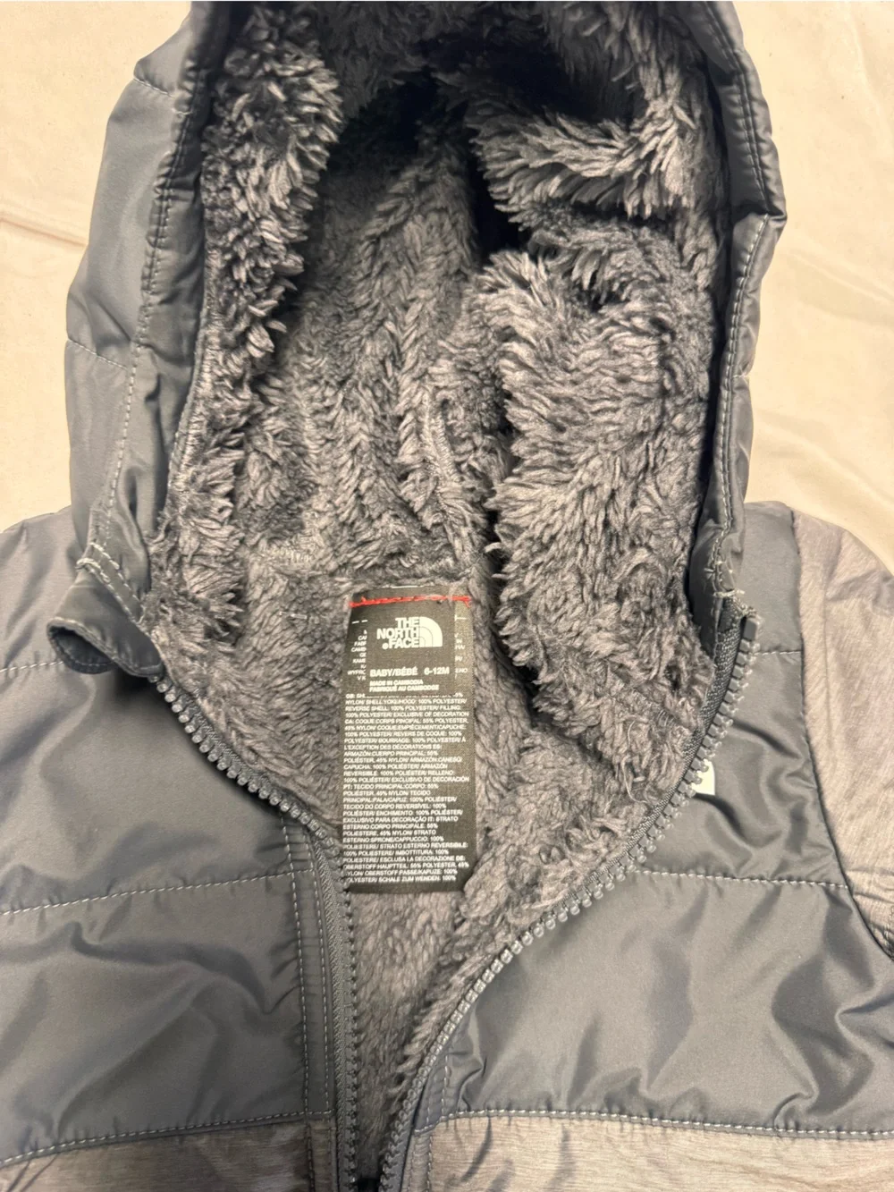 The North Face Kids' Charcoal Gray Hooded Puffer Jacket